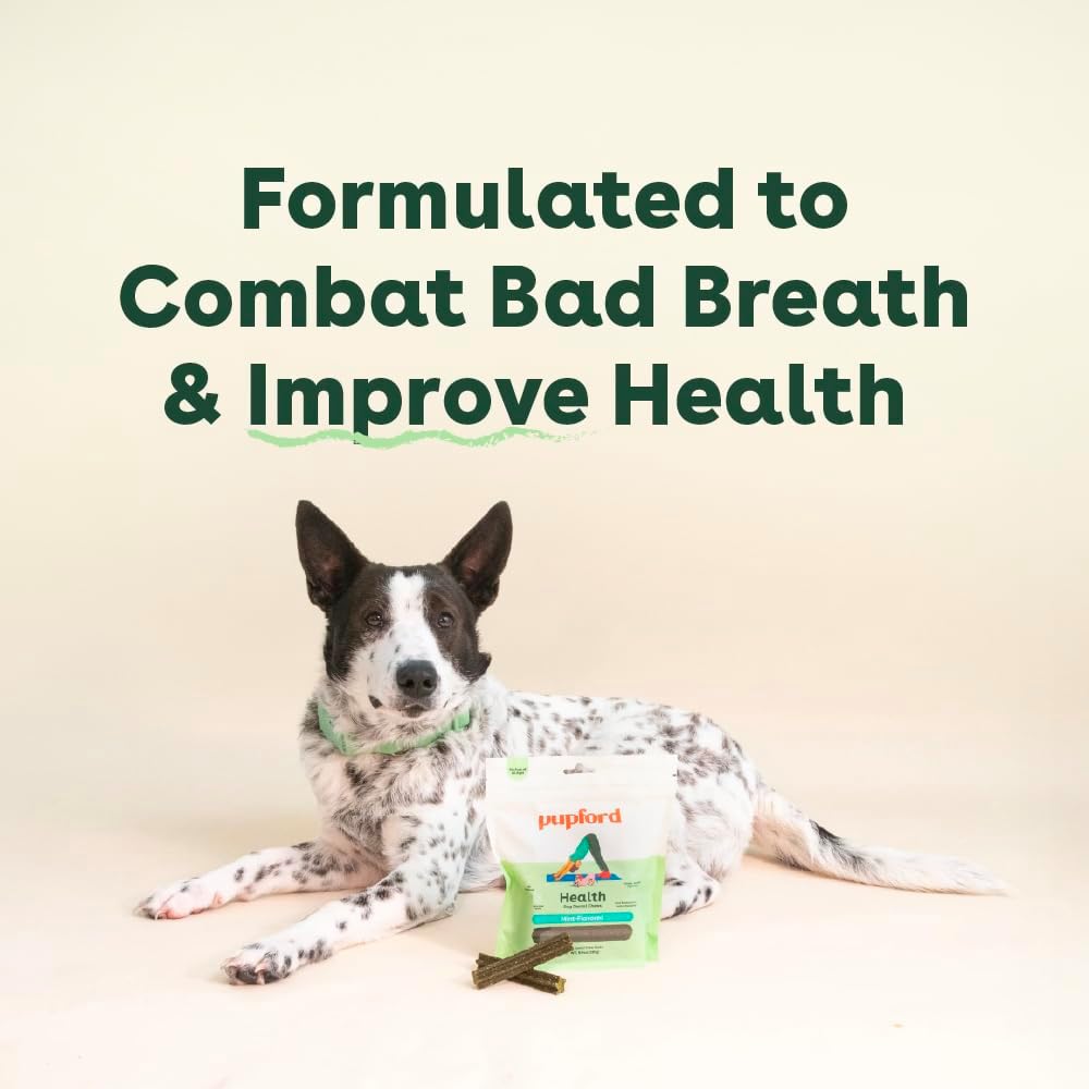 Pupford Dental Chews for Dogs, All-Natural 4-Inch Sticks for Plaque, Tartar & Bad Breath, Grooved Texture, Limited Ingredients, Made in USA (14 Count)