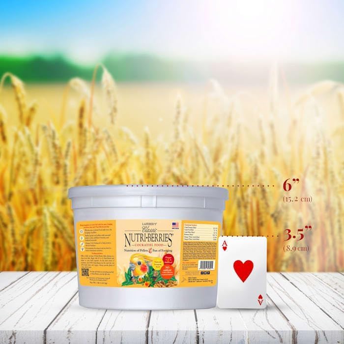 LAFEBER'S Classic Nutri-Berries Pet Bird Food, Made with Non-GMO and Human-Grade Ingredients, for Cockatiels (4 lb)