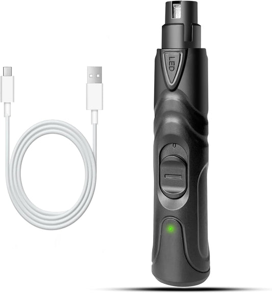 2-Speed LED Dog Nail Grinder,Professional Electric Pet Nail Trimmer with Quiet Motor, Painless Paws Grooming & Smoothing for Small/Medium/Large Dogs and Cats (Black)