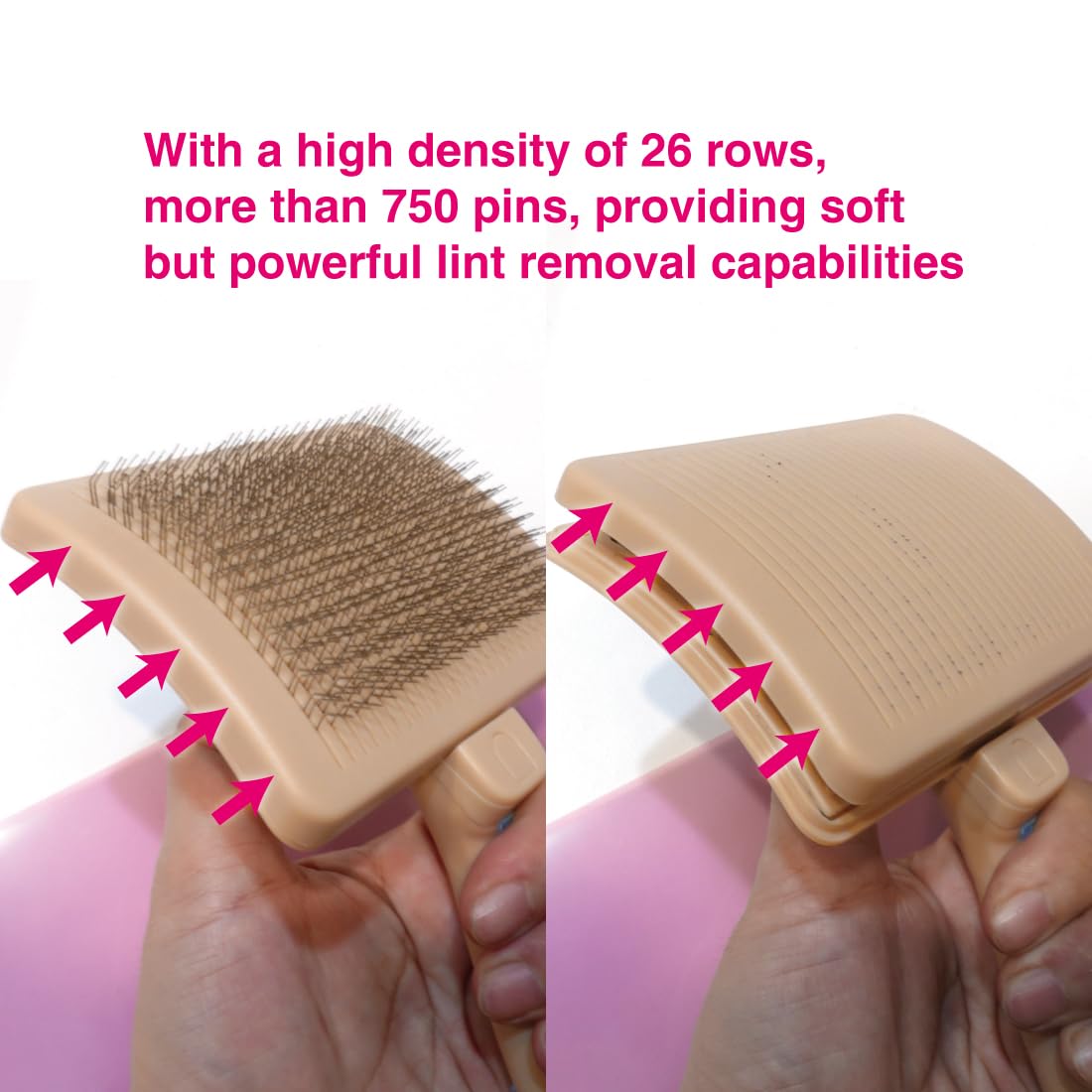 Pet Slicker Brush for Large Dogs, Plastic Handle, Gently Remove Tangled and Mats Hair, Pet Grooming Brush Tool, Sheepskin Wool Carders (5" Pad Quick Cleaning)