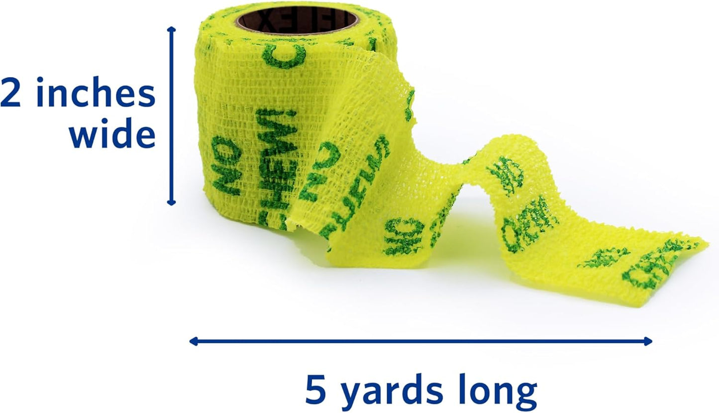 PetFlex No Chew – Flexible Self-Adhering Elastic Bandage for Wound Care – First Aid Wrap for Small Animals Like Dogs, Cats, and Other Pets - 2 inch, 2 Rolls