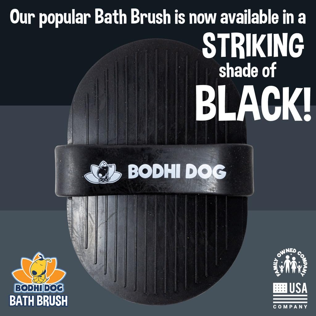 Bodhi Dog Shampoo Brush - Pet Grooming & Bath Supplies for Dogs and Cats - Bath Brush for Long & Short Hair - Premium Scrubber for Shower, Bathing & Massage (One Pack, Black)