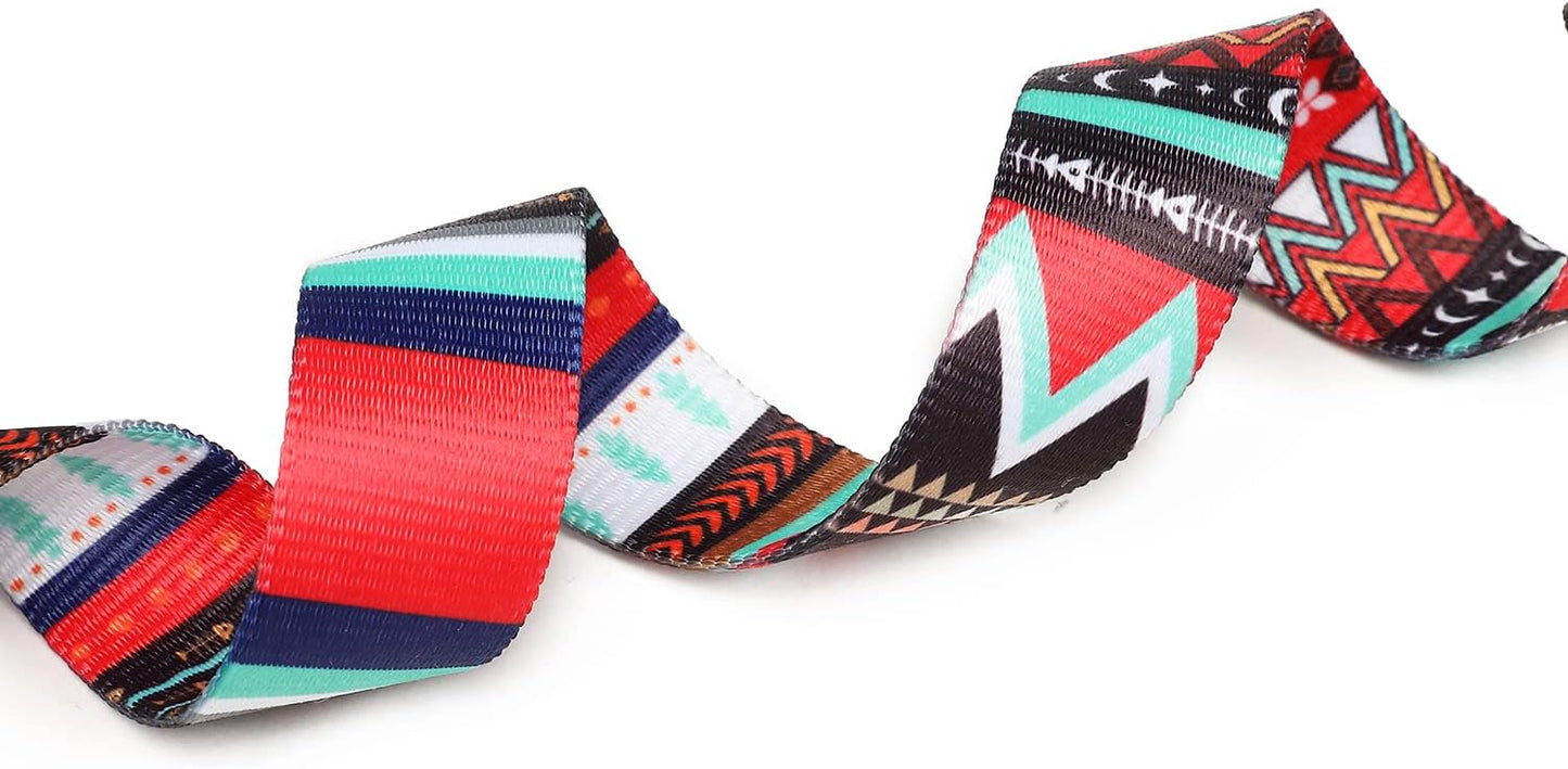 Mercano Adjustable Dog Collar - Special Design Patterns, Soft Nylon Comfortable Durable Pet Collar for Small Medium Large Dogs (L, Tribal Red)