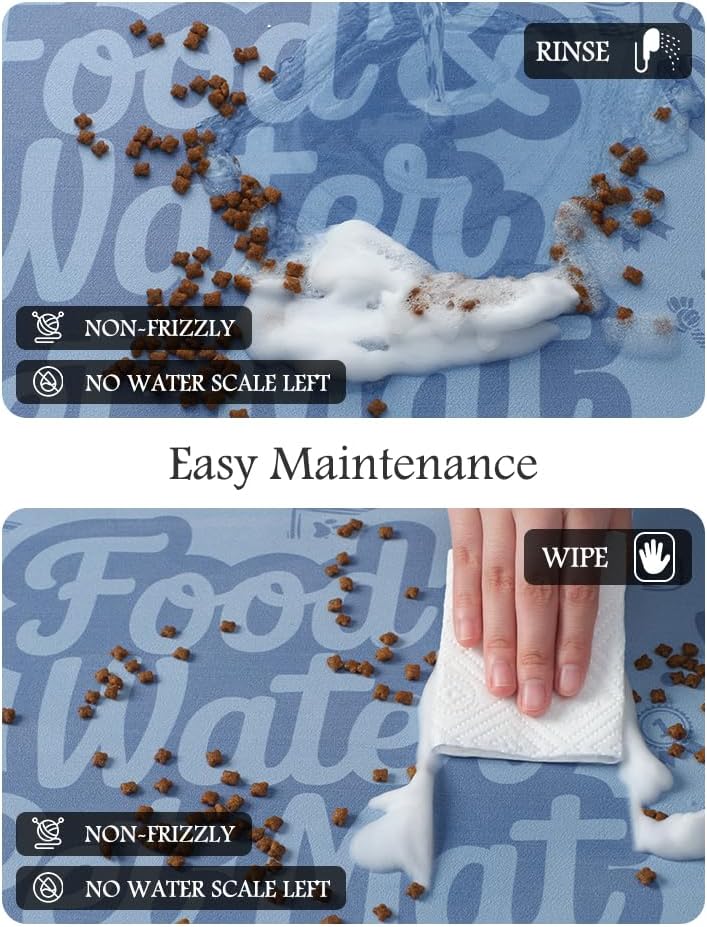 Pet Feeding Mat-Absorbent Dog Mat for Food and Water Bowl-No Stains Quick Dry Water Dispenser Mat-Dog Accessories Pet Supplies-Bowl for Messy Drinkers（Words,23"x34"