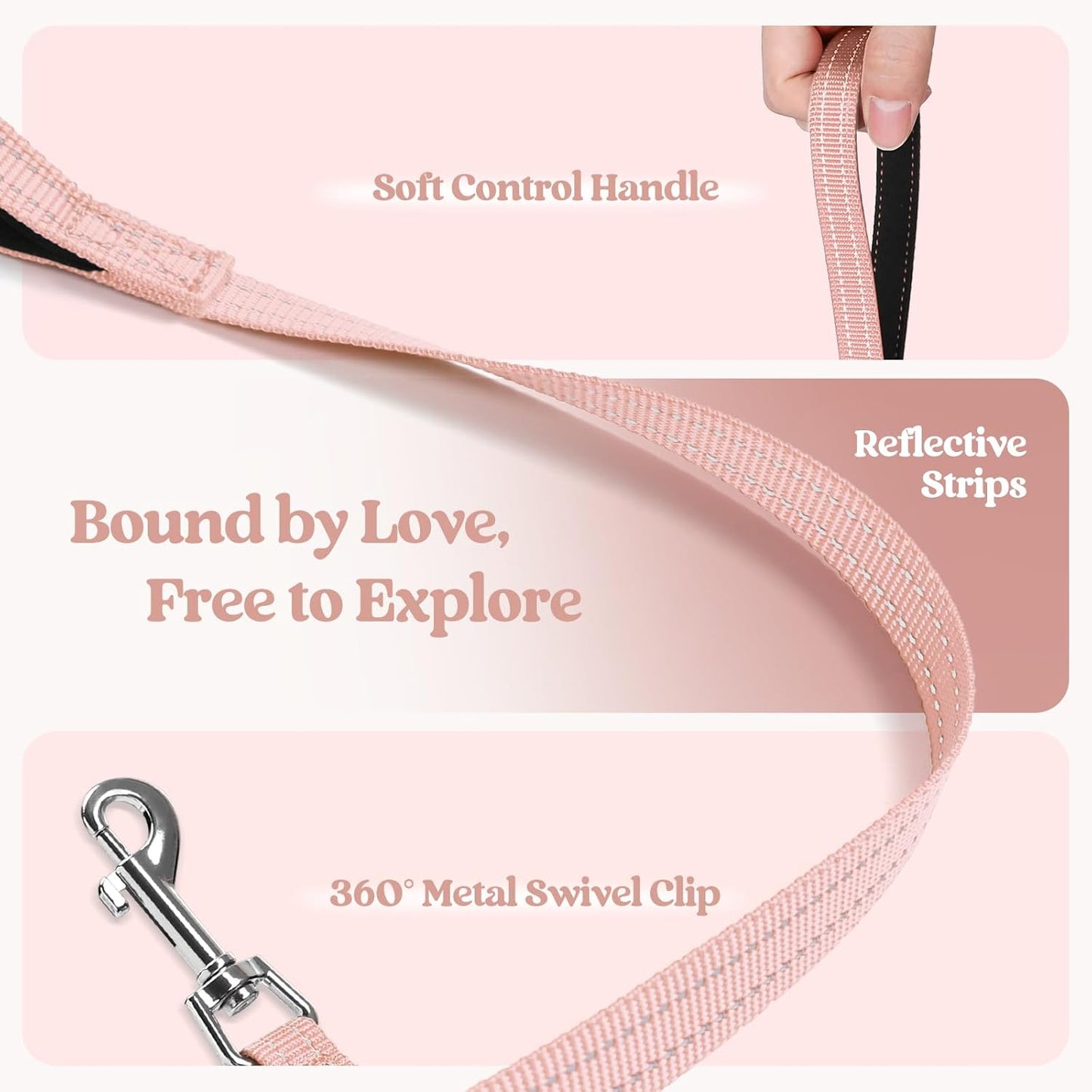 rabbitgoo Dog Harness Small Sized and Leash Set, Step in Soft Light Puppy Vest, Breathable Mesh Pet Harness, Reflective for Outdoor Safe Walking, Pink XL