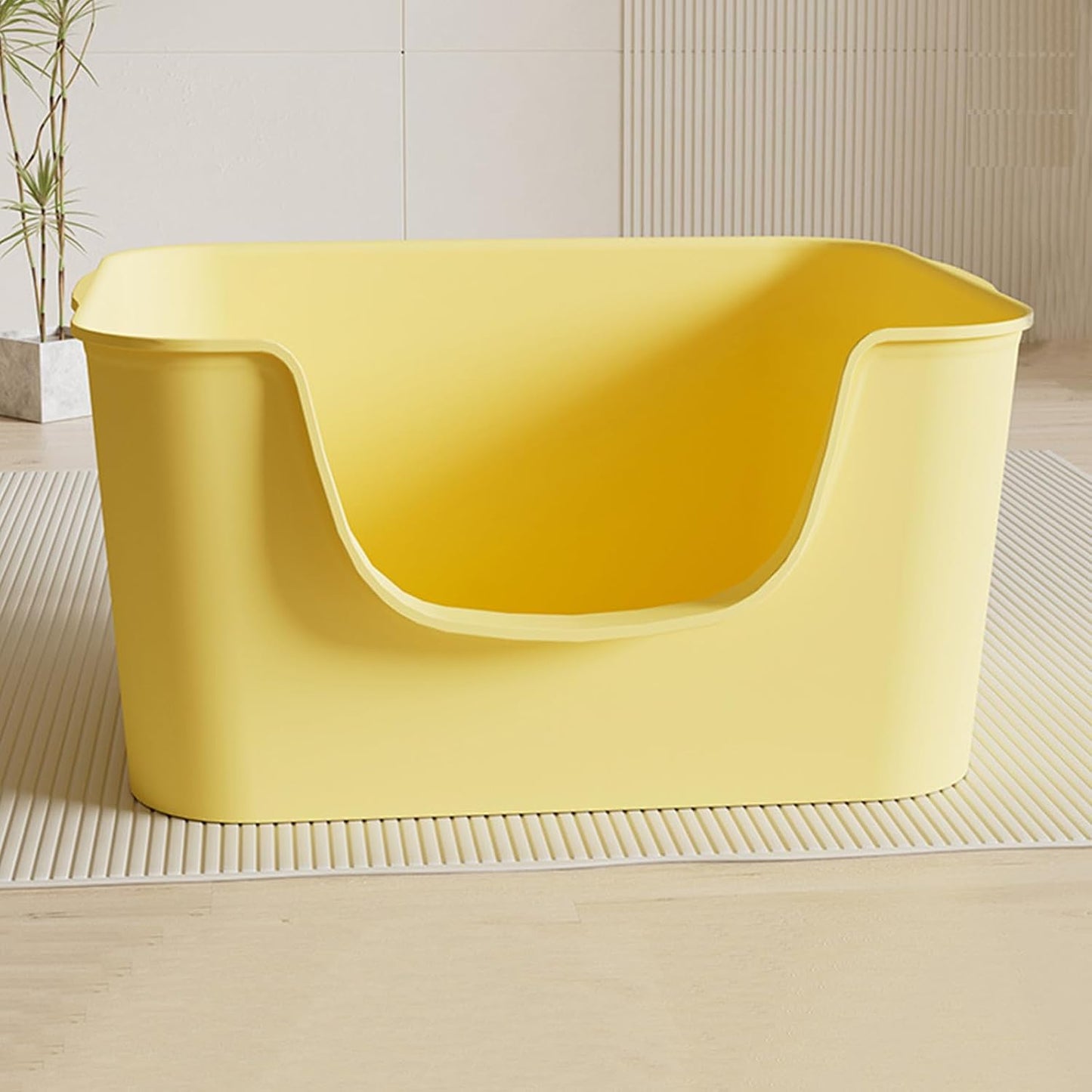 Small Cat Litter Box with High Sides,Cat Boxes for Indoor Cats,Cat Litter Pan for Kitty,Litter Box with Low Entry,Easy to Clean,Anti-Splashing (Green)