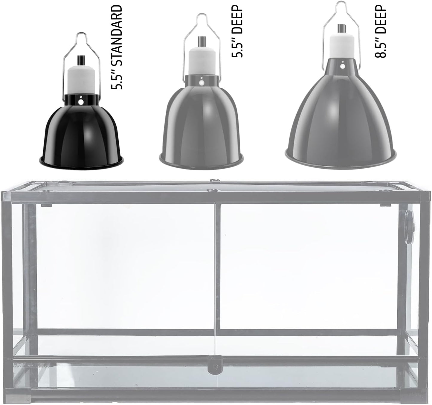 Reptile Light Fixture, 5.5'' Standard Dome, Fits Reptile Heat Lamp Bulb/Ceramic Heat Emitter, Reptile Heat Lamp Fixture