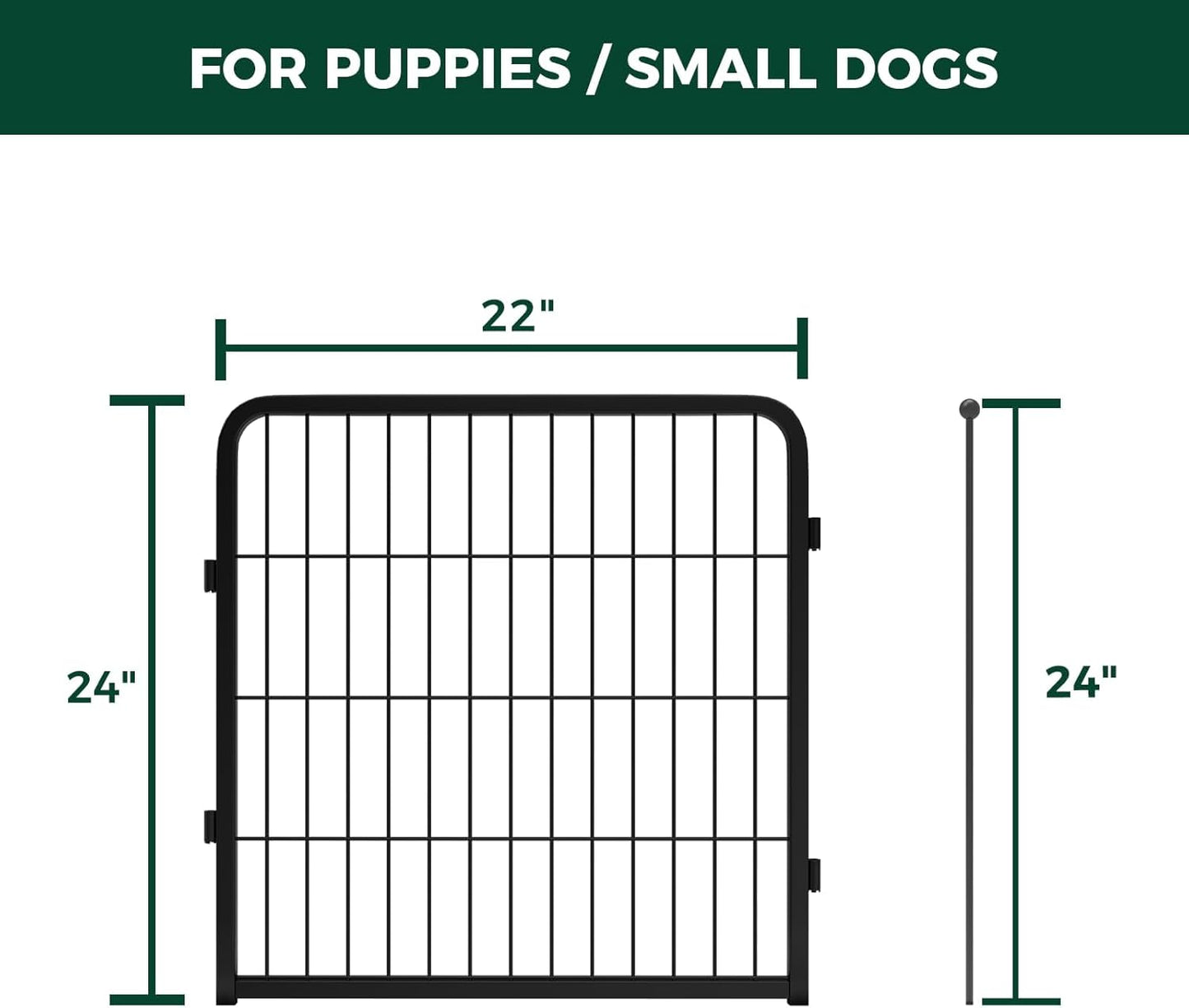 FXW Homeplus Unleashed Indoor Dog Playpen - Stress-Free and Safe Play, Heavy Duty 24 Inch 2 Wire Panels Dog Pen for Puppy and Small Dogs, Black│Patented