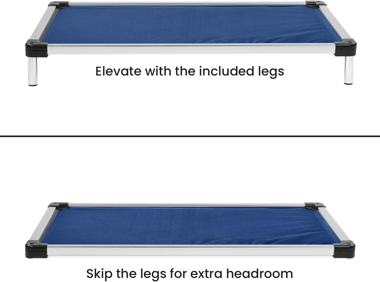 K9 Ballistics Chew Proof Armored Padded Dog Crate Bed, Virtually Indestructible, Legs Included (Blue, XX-Large (50" L x 33" W x 8" H))