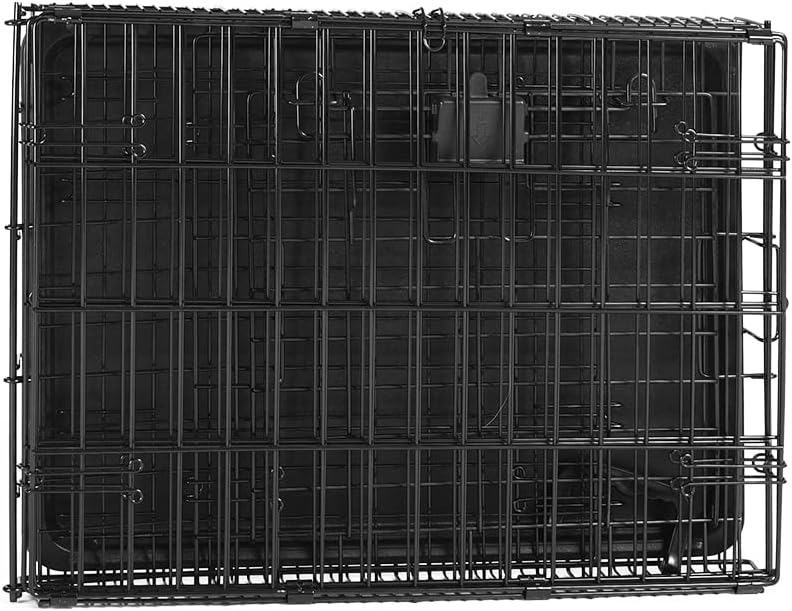 Amazon Basics Durable, Foldable Metal Wire Small Dog Crate with Tray, Single Door, 24 x 18 x 20 in, Black