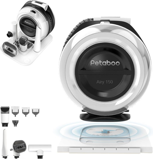 petaboo Cordless Dog Grooming Vacuum, Pet Grooming Kit with Clippers Nail Grinder 5 Pet Grooming Tools,2.2L Dust Cup,Low Noise,Dog Vacuum for Shedding Grooming for Home Outdoor Car