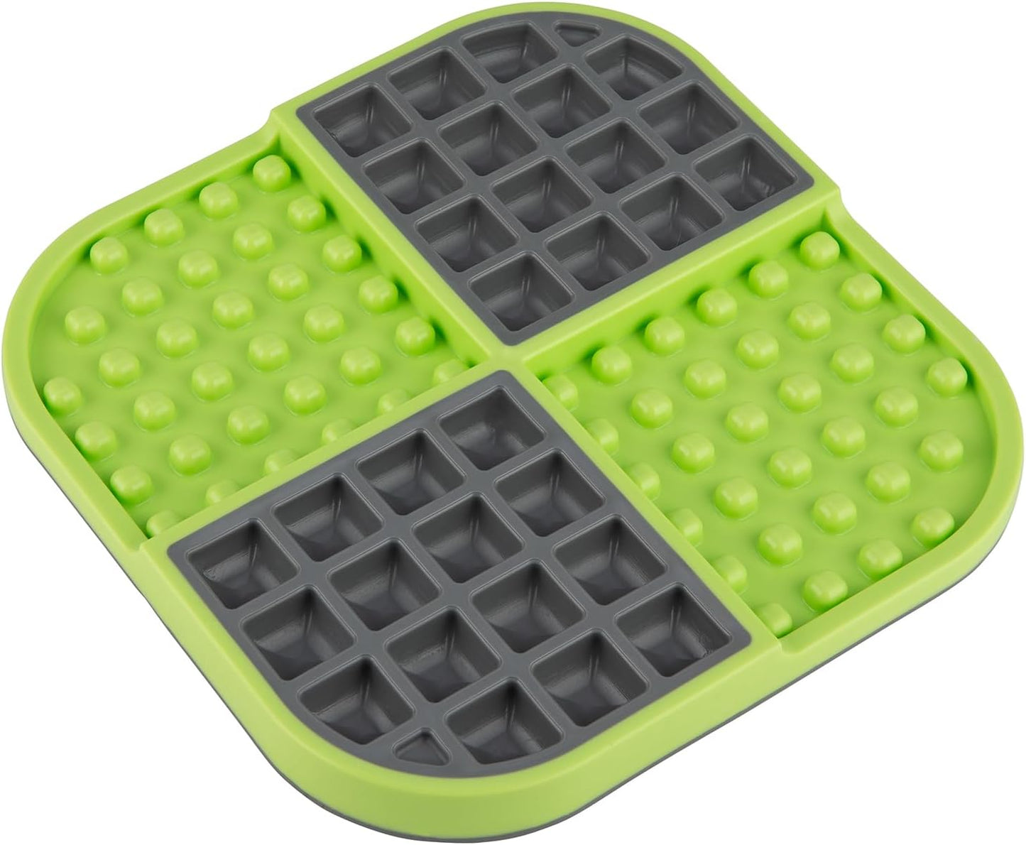 LickiMat Slomo, Cat Slow Feeder Lick Mat, Boredom Anxiety Reducer; Perfect for Food, Treats, Yogurt, or Peanut Butter. Fun Alternative to a Slow Feed Cat Bowl or Dish, Green