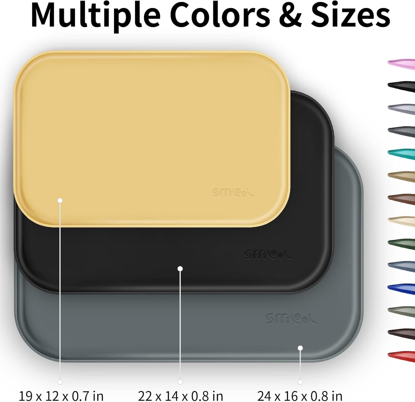 Silicone Pet Feeding Mat with Raised Edge for Food and Water, Dog Bowl Mats, Cat Bowls Placemat with High Lip for Floor Waterproof, Rubber Tray for Cats and Dogs 24 x 16 x0.8 Dark Turquoise