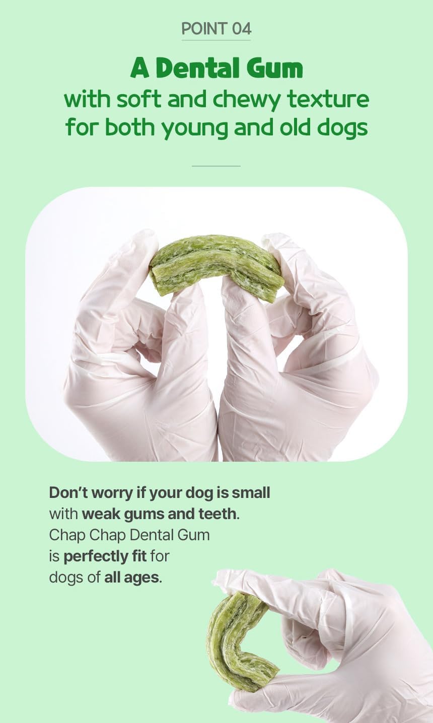 SSOMDALPET Chap Chap Dental Gum for Dogs, 30 Chews | Soft & Chewy, Dental Care Treat, Large Pack, Joint & Bone, Eye & Skin, Gut & Probiotics Options (30 Count, Joint & Bone (Green/Apple))