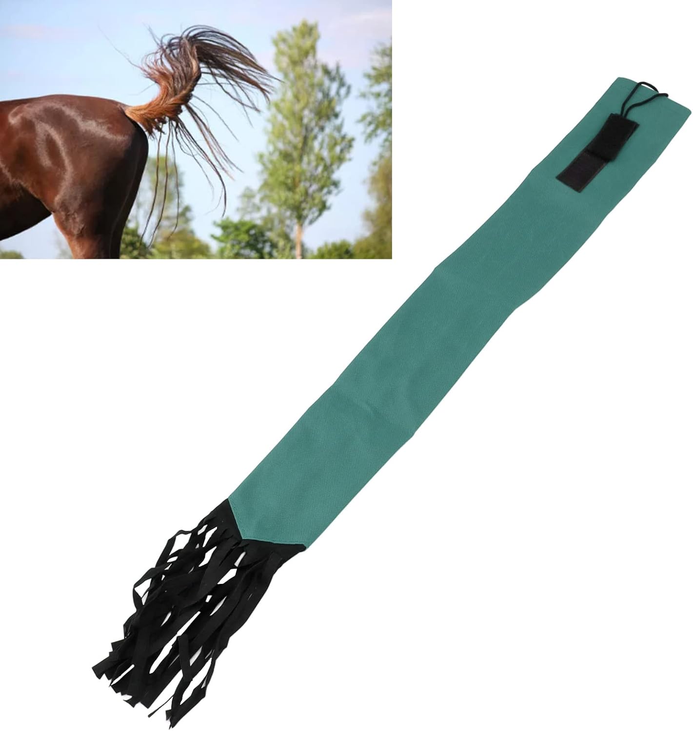GLOGLOW Horse Tail Bag, Design Horse Tail Guard with Fringe for Keep Tail and Protected (Green)