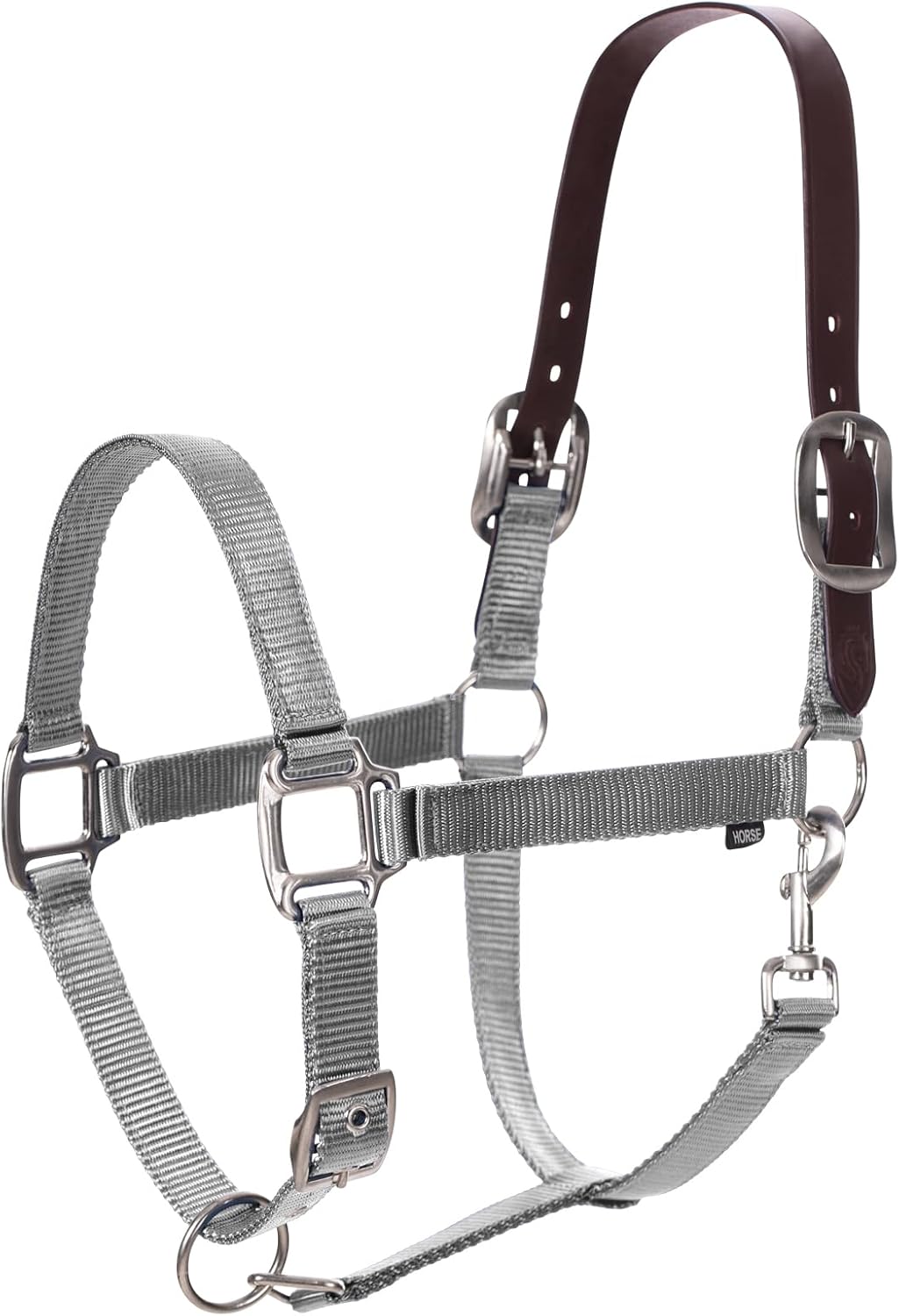 Equinavia Loki Adjustable Breakaway Horse Halter - Silver Sconce Gray - Warmblood