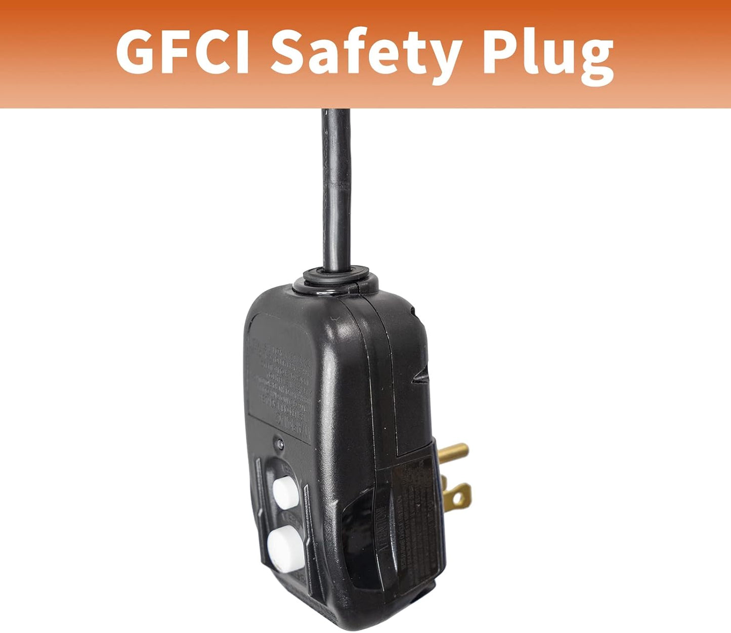 HiCFM 2600 CFM 14 inch Outdoor Wall Mount Fan, 3-Speed High Velocity Weatherproof Wall-Mounted Fans with IP44 Motor and Manual GFCI Plug for Patios, Greenhouse, and Gazebo - UL Listed