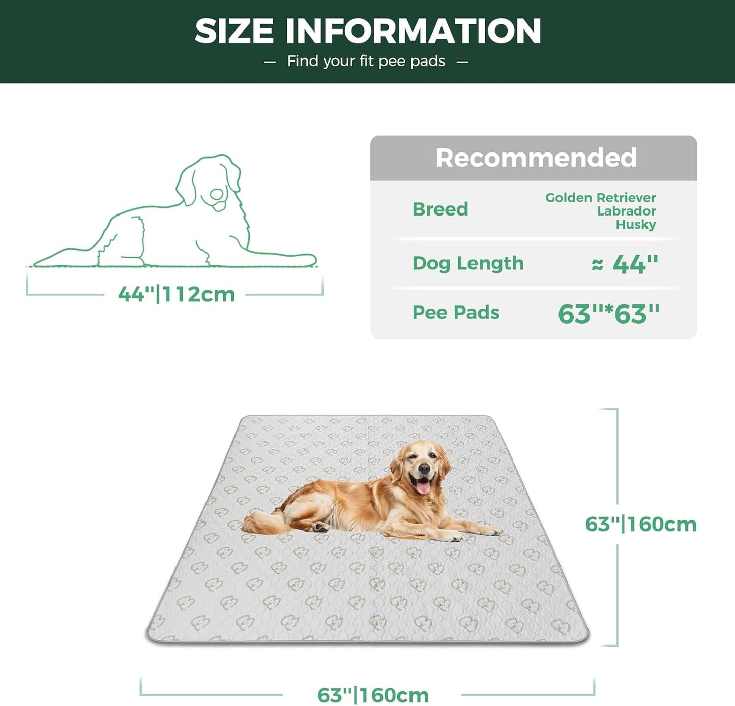 FXW Washable Pee Pads for Dogs, Puppy Pads with Super Absorbent, Specifically Designed for FXW Rollick/Homeplus 24inch 8 Panels Dog Playpen, 63" Square, Khaki, 1 Pack