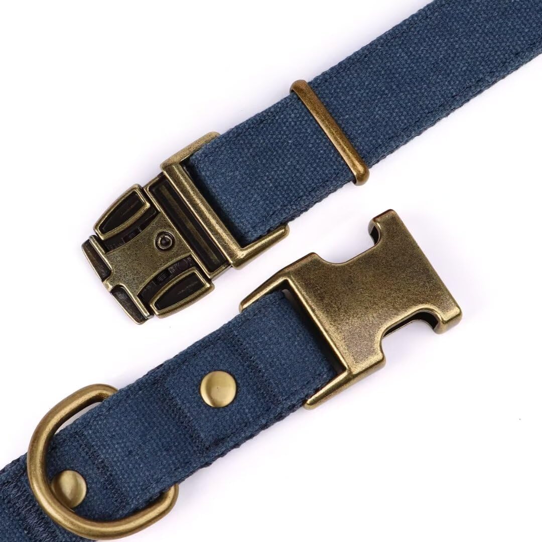PET ARTIST Dog Collar for Large Dogs, Soft Padded Premium Nylon Dog Collar with Quick Release Metal Buckle, Durable & Adjustable Pet Collars for Boy Gifts, Blue, L (Fit 15-22")