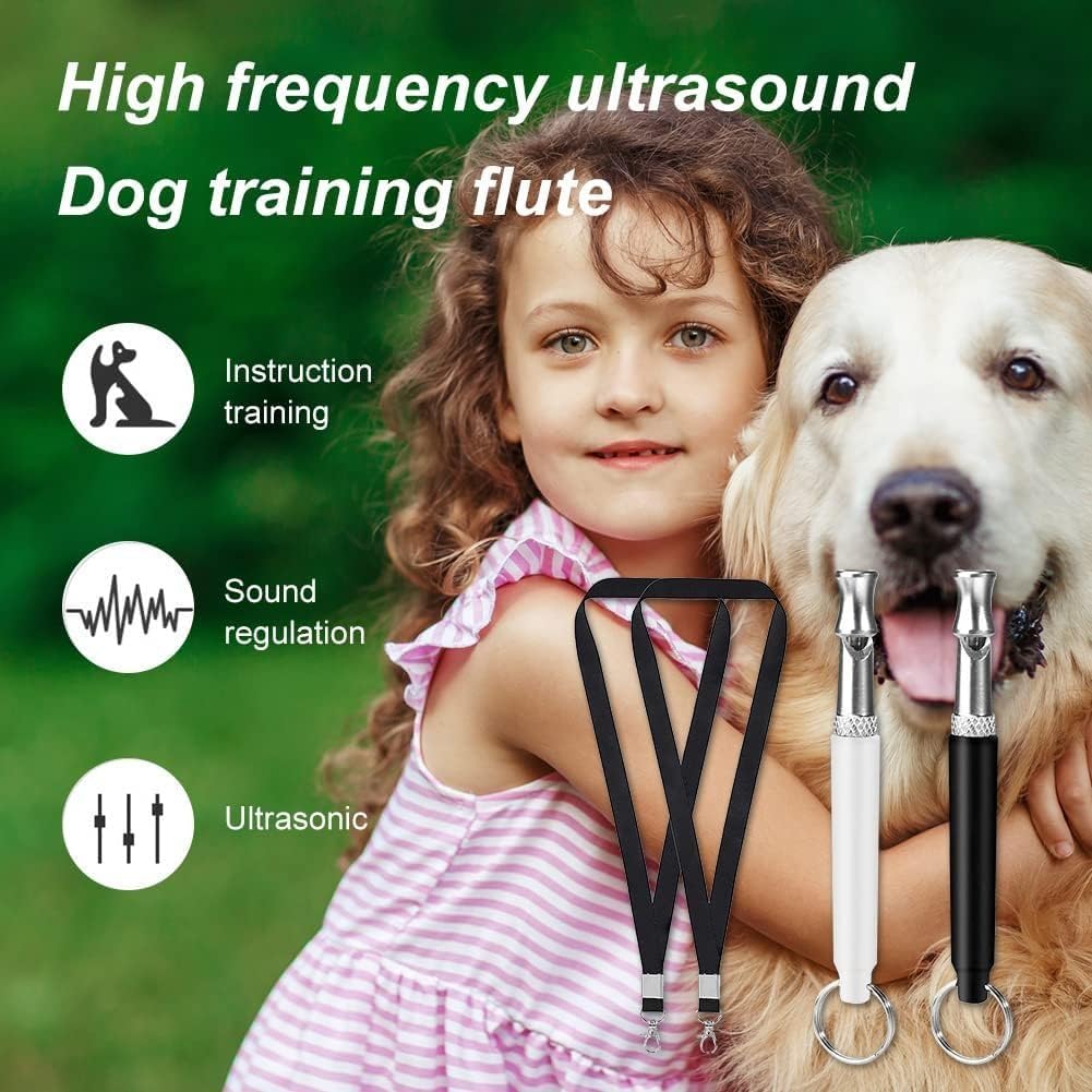 2 Pack Ultrasonic Dog Whistles - Stop Dog Barking, Professional Silent Recall Training Whistle, Ultra-Wide Frequency for All Dog Breeds