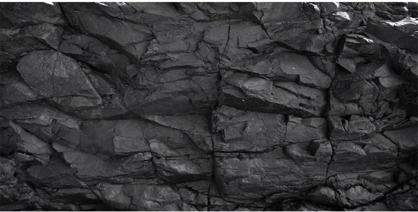 AWERT 72x18 inches Stone Aquarium Background Black Rock Fish Tank Background Rocky Terrarium Background Vinyl