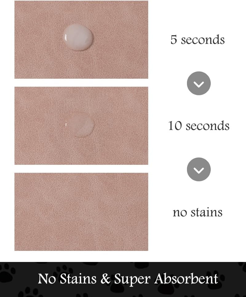 Pet Feeding Mat-Absorbent Dog Mat for Food and Water Bowl-No Stains Quick Dry Water Dispenser Mat-Dog Accessories Pet Supplies-Bowl for Messy Drinkers（Dusty Pink,23"x34"