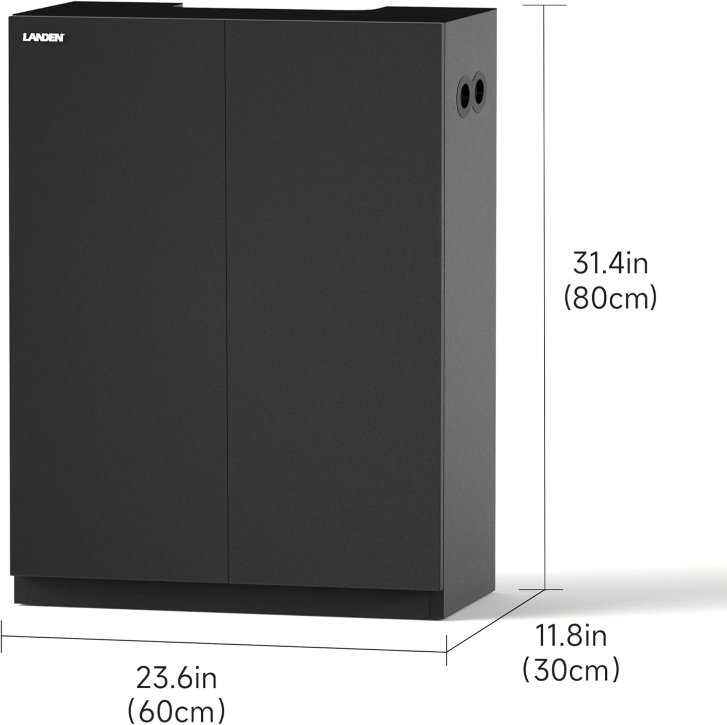 LANDEN Aquarium Wooden Stand and Cabinet for up to 16 Gal Tank, Fish Reptile Sea Salt WaterTank Stand, Nano Foam Leveling Mat Included, W23.6xD11.8xH31.5 in, Wooden Matte Black Painted(Stand Only)