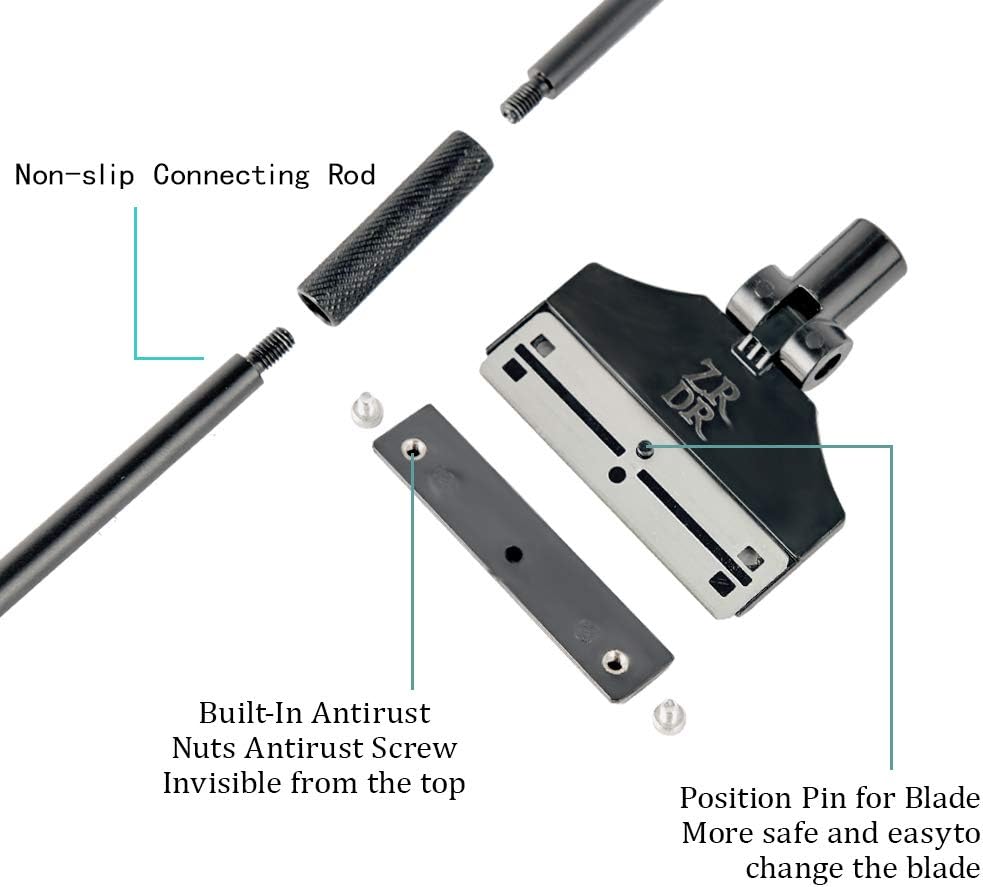 ZRDR Stainless Steel Algae Scraper Aquarium Cleaning Tool for Glass Aquariums, Including Algae Scraper, Sponge Pad, Fish Net, Cleaning Brush, Adjustable Length, Durable, Does Not Hurt The Fish Tank