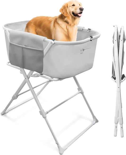 Portable Dog Bathtub, Elevatable Dog Washing Station for Bathing Shower and Grooming, Collapsible Dog Bath Tub for Small/Medium/Large Dogs, Cats & Other Pet (Large Dogs Bathtub)