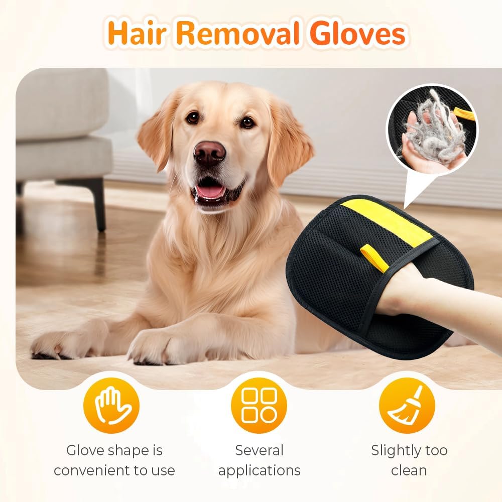 Pet Hair Removal Glove for Cats & Dogs, 2025 Upgrade Pet Hair Remover Glove, Electrostatic Pet Hair Removal Gloves for Dogs and Cats, Reusable Pet Hair Remover Glove (3)