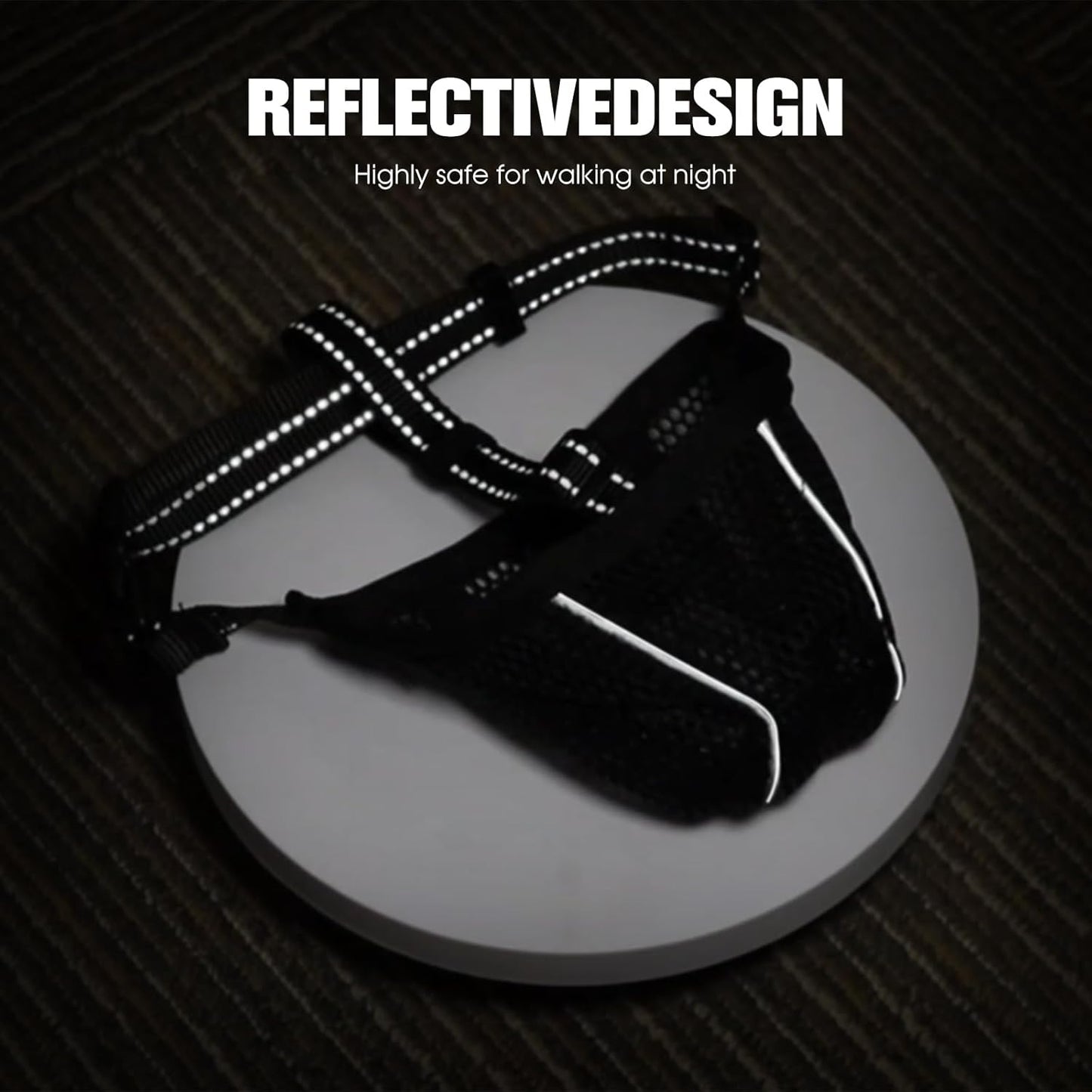 Dog Muzzle, Mesh Soft Muzzle for Small Medium Large Sized Dogs, Breathable Adjustable Puppy Muzzles for Scavenging Biting Licking and Chewing, Allows Panting and Drinking (Reflective Mesh, M)