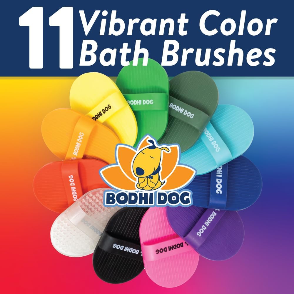 Bodhi Dog Shampoo Brush - Pet Grooming & Bath Supplies for Dogs and Cats - Bath Brush for Long & Short Hair - Premium Scrubber for Shower, Bathing & Massage (One Pack, Blue)