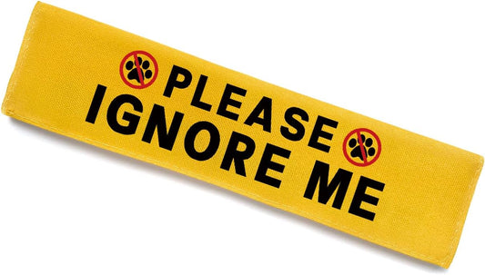 Please Ignore Me Dog Leash Sleeve, Funny Yellow Alert Hanging ID Patch Tag, Do Not Pet in Training Leash Wrap, Pet Birthday Gifts for Dog Owners