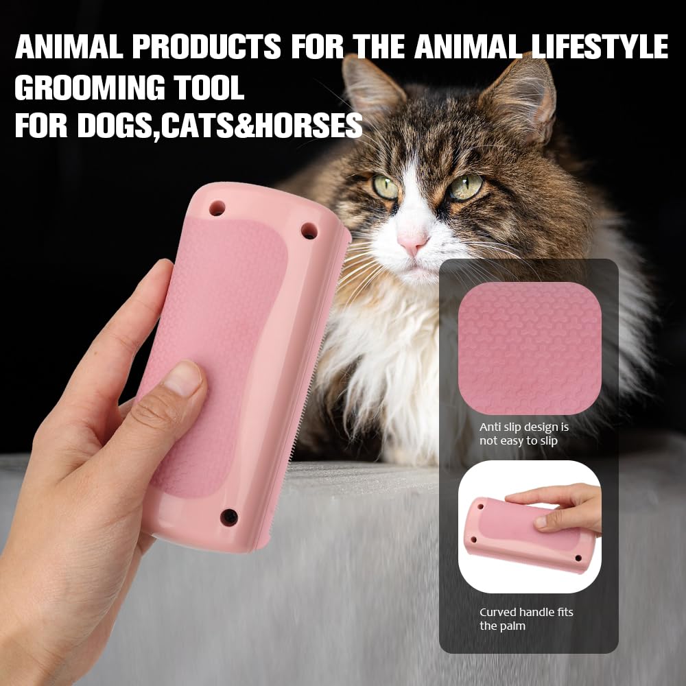 MAXIMILIAN Deshedding Brush for Dogs Cats Horses Undercoat Tool for Large and Small Pets Comb Removes Loose Dirt Hair and Fur Professional Pet Groomer, Pink for Little Pony