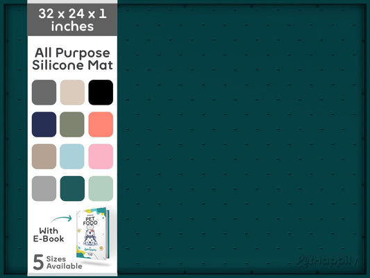 32x24x1” XL Dog Food Mat - All Purpose Under Sink Liner, Washer and Dryer Covers for The Top, Silicone Griddle Mat for Blackstone - Raised Edges Dog Mat for Food and Water Prevent Spill, Waterproof