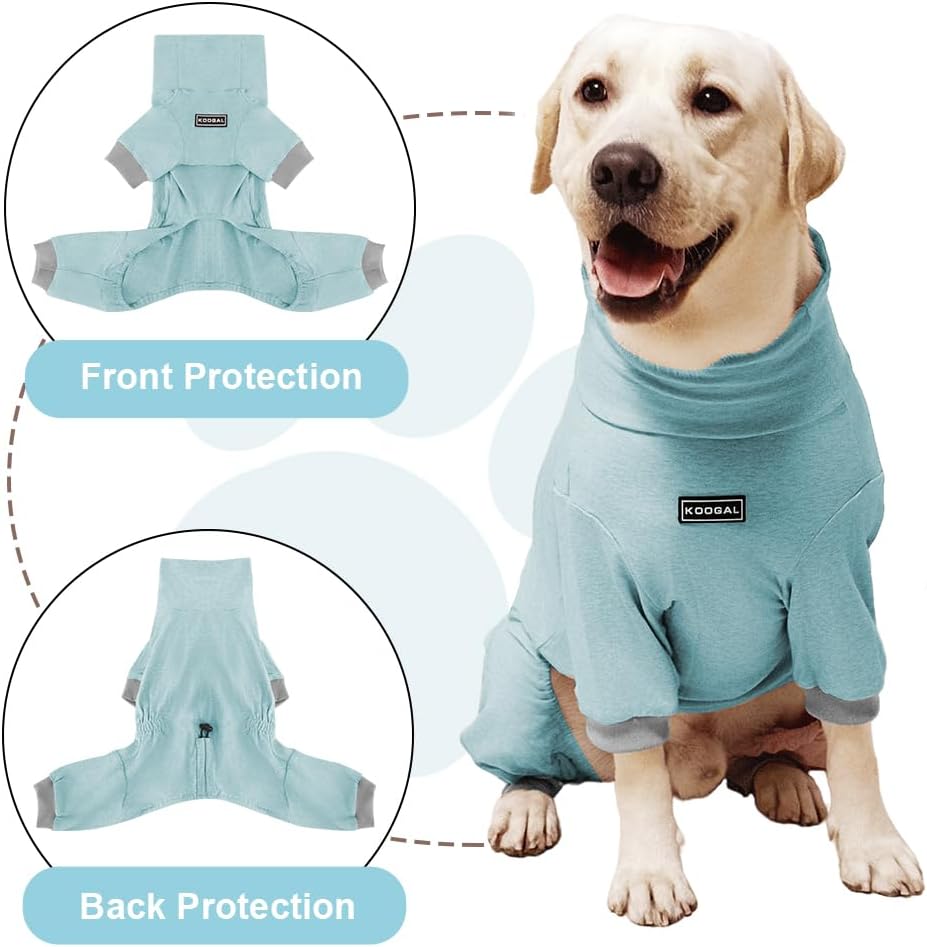Dog Pyjamas PJS Sweater Clothes and Home Clothing Suitable for Large to Giant Breeds of Dogs, Dog Surgery Recovery Suit, Extra-Large Stretch Fabric, Four-Legged Clothes (Thin Blue, 6XL)