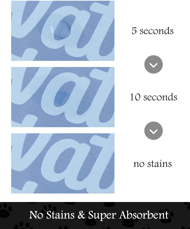 Pet Feeding Mat-Absorbent Dog Mat for Food and Water Bowl-No Stains Quick Dry Water Dispenser Mat-Dog Accessories Pet Supplies-Bowl for Messy Drinkers（Words,12"x19"