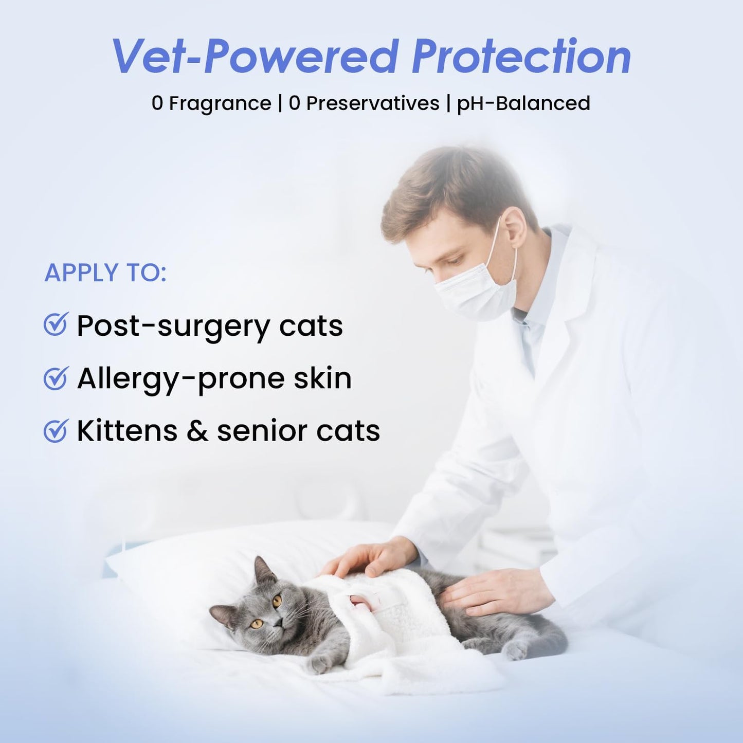 Cat Waterless Shampoo with Brush - No Rinse Formula for Quick Clean Between Baths, Hypoallergenic & Detangling, Reduce Itchy Skin Shedding, Vet-Recommended for Kittens/Senior Cats,Unscented