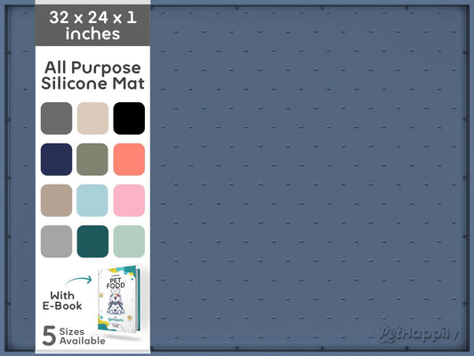 32x24x1” XL Dog Food Mat - All Purpose Under Sink Liner, Washer and Dryer Covers for The Top, Silicone Griddle Mat for Blackstone - Raised Edges Dog Mat for Food and Water Prevent Spill, Waterproof