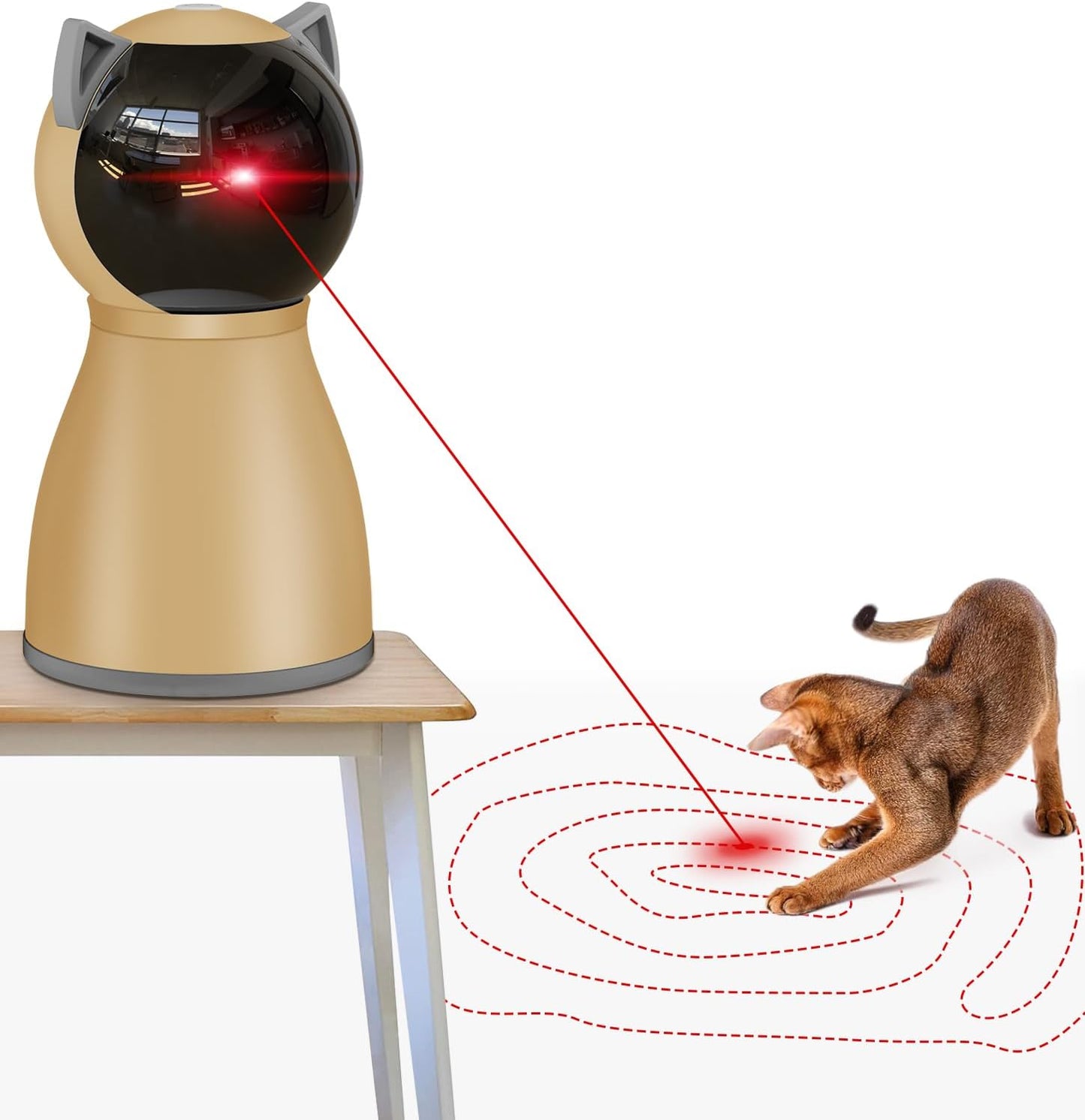 Interactive Cat Laser Toy Automatic for Indoor Cats,Real Random Trajectory Rechargeable Laser Cat Toys for Indoor Cats/Kittens/Dogs