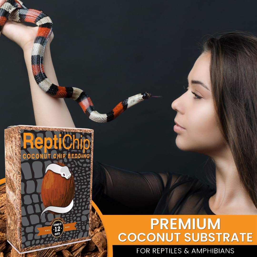 ReptiChip Reptile Bedding Loose Coconut Chip 36 Quart Coco Husk Substrate Mulch for Snake Habitat, Ball Python Terrarium, Turtle Tanks, Tortoise Enclosure