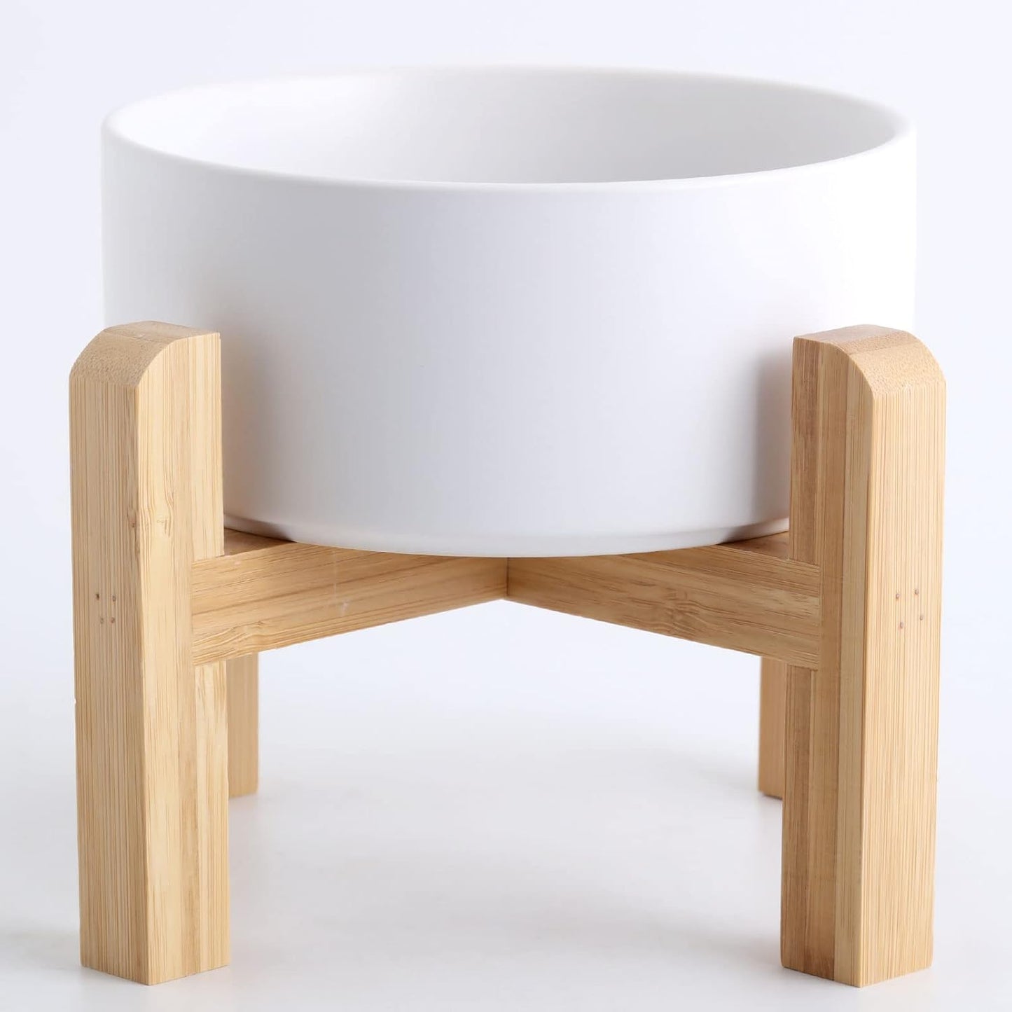 Petygooing 28 OZ White Elevated/Raised Ceramic Dog Bowl for Small and Medium Breeds, Dog Food Water Dish with Stand,Pet Feeding Bowl with Anti Slip Rubber for Cats Small and Medium Dogs (3.6 Cups)