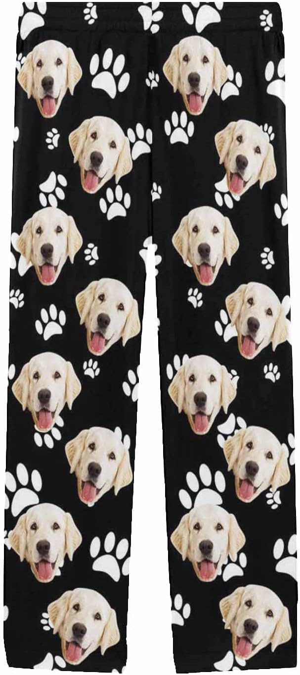 MyPupSocks Customized Face Pajamas Pants Photo Pajama Bottoms for Men S-XXL