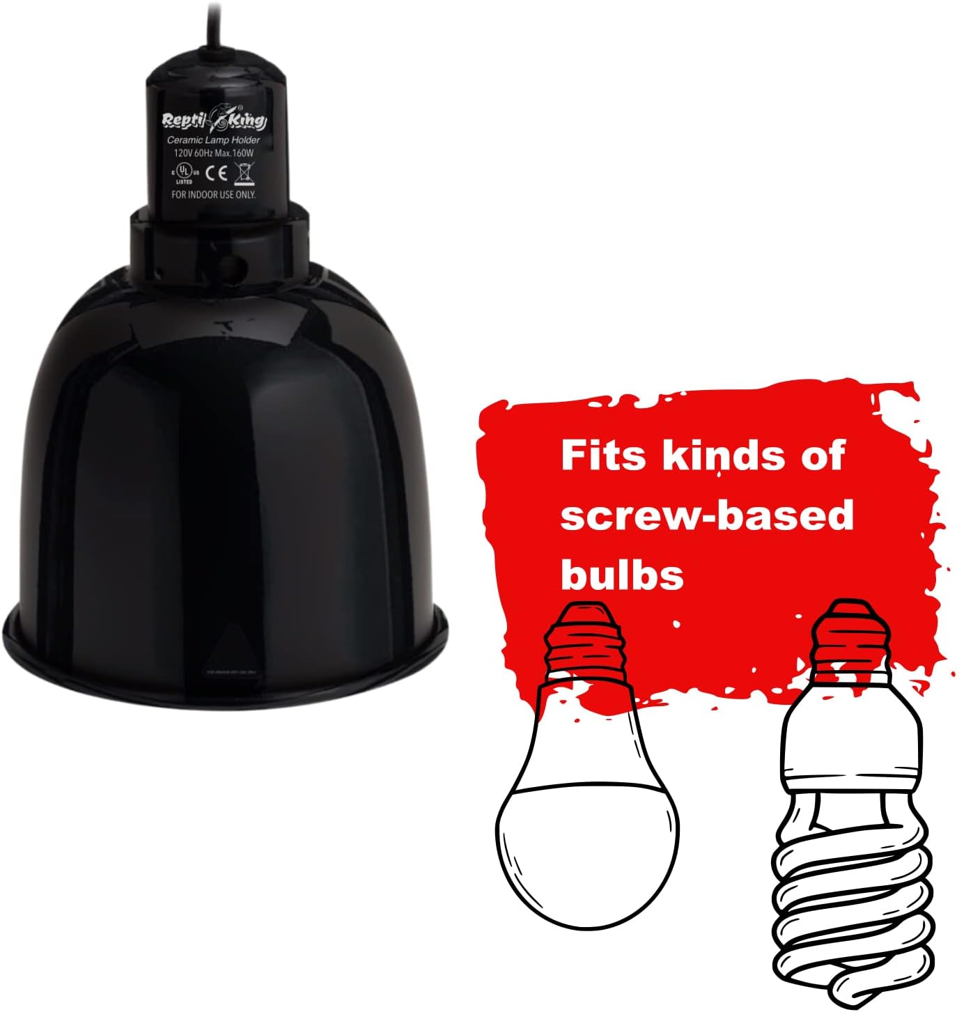 Reptile Light Fixture, 2-Pack 5.5'' Deep Dome for Reptile Light/Heat Lamp/UVB Light, Dual Heat Lamp Holder Fixtures