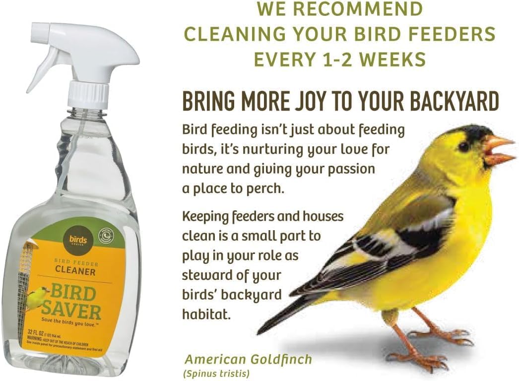 Birds Choice Bird Feeder, Bird House, and Bird Bath Cleaner, 32 oz. – Safe for Birds, Keep Your Birdhouse and Feeders Clean for Greater Bird Activity