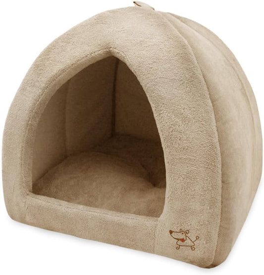 Pet Tent-Soft Bed for Dog and Cat by Best Pet Supplies - Tan, 18" x 18" x H:16"