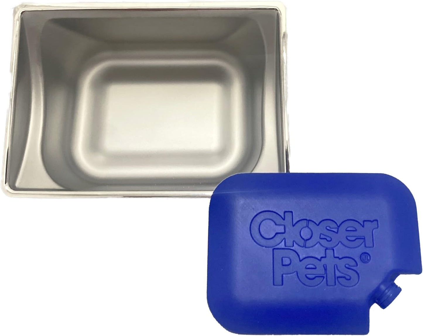 Closer Pets Stainless Steel Insert and Ice Pack - Compatible with The MiBowl Automatic Microchip Pet Feeder