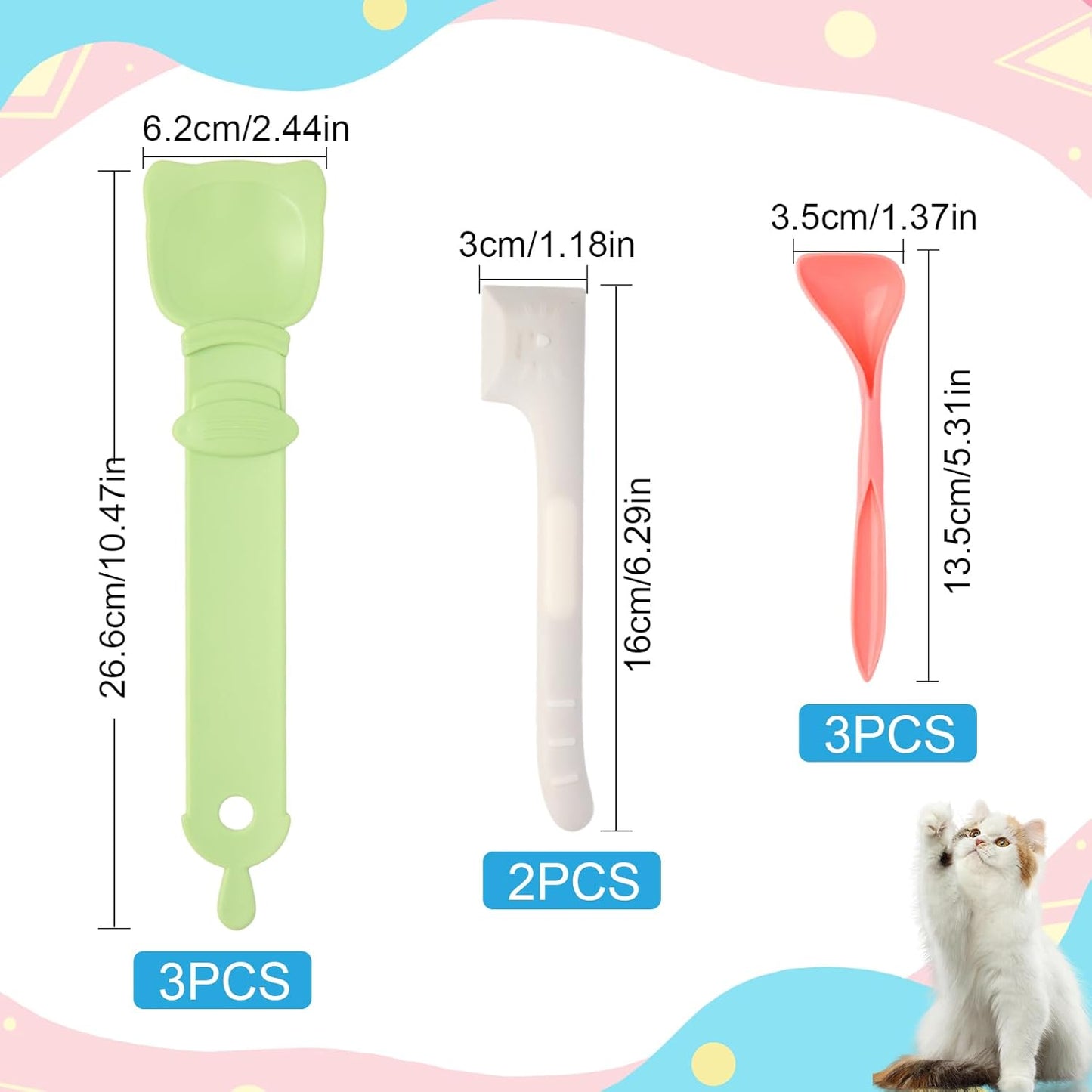Cat Treat Spoon Squeeze Cat Strip Feeder Spoon 8PCS Cat Treat Dispenser Spoons - Squeeze-Feed Design for Wet Food, Licky Treats & Puree Tubes Bite-Proof, Easy Clean