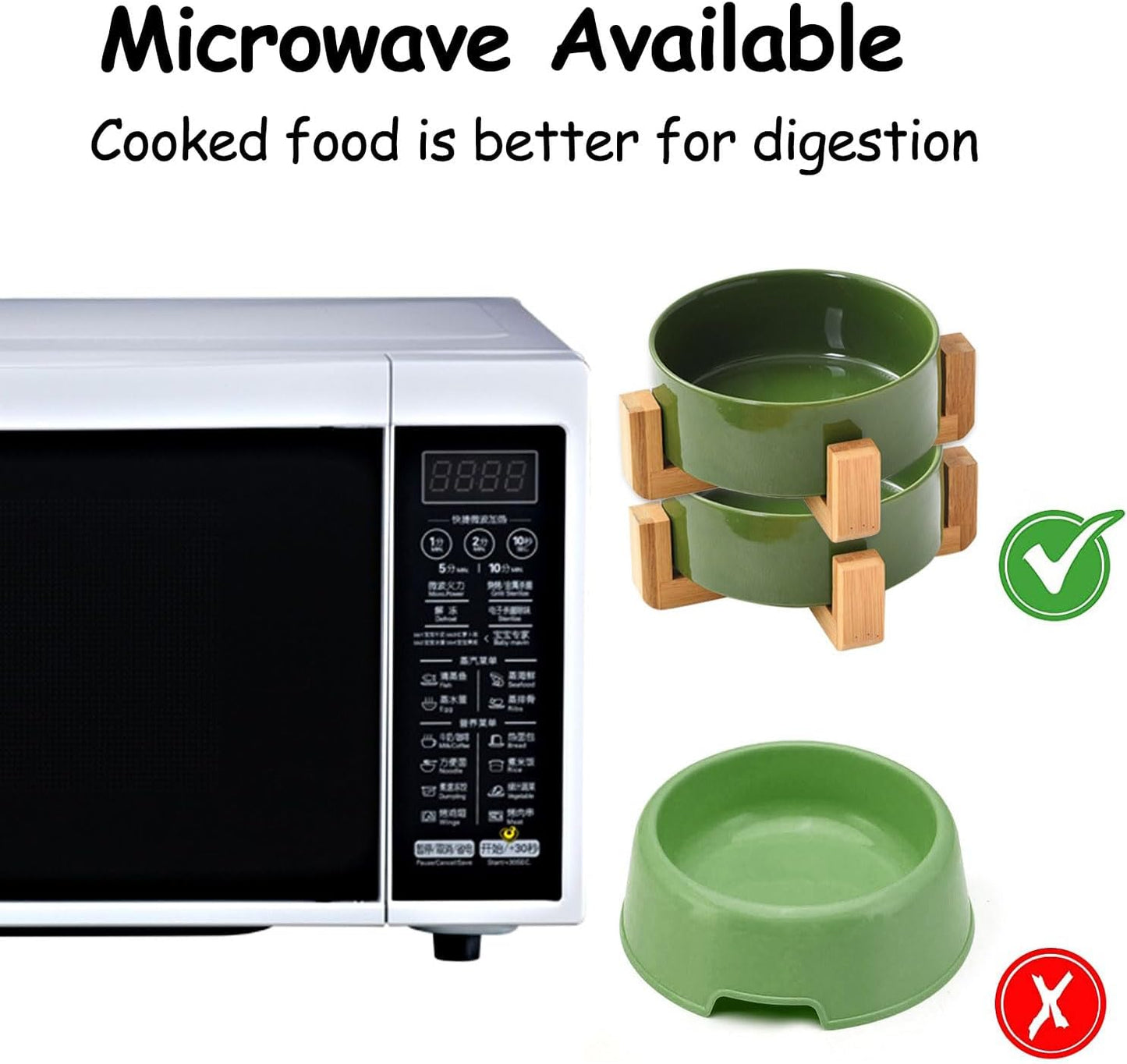 Petygooing Ceramic Cat Dog Bowl Set with Stand,Small Dog Bowls, Pet Food and Water Dish, Anti Slip Set of 2 Cat Bowls- Cute Modern Pet Food Bowl Small Size Dog (13.5OZ/5.1 in) Rust Green