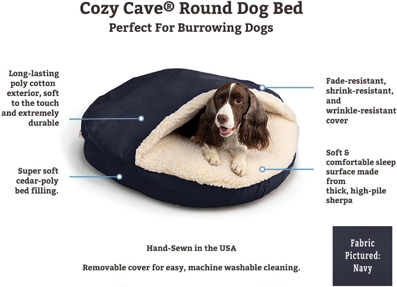 Snoozer Classic Poly-Cotton Cozy Cave Pet Bed, Extra Large, Red